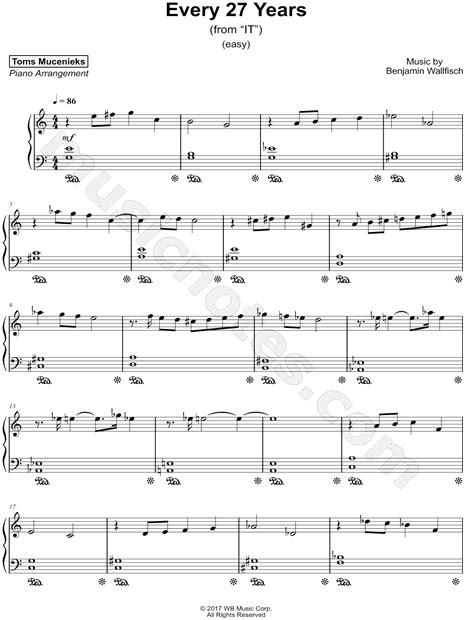 Toms Mucenieks Every 27 Years Sheet Music Easy Piano Piano Solo In A Minor Download