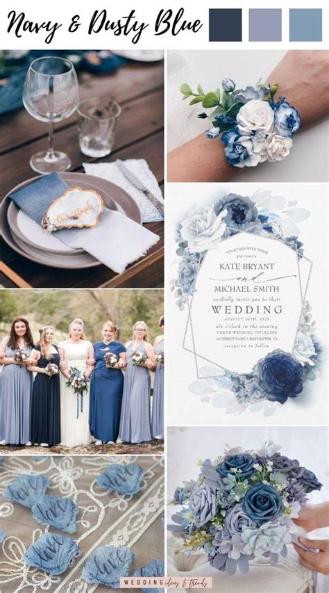 Navy Blue And Dusty Blue Color Palette Navy Blue Fall Wedding Color