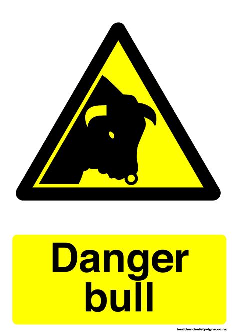 New users enjoy 60% off. Danger bull warning sign - Health and Safety Signs