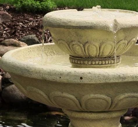 These fountains don't require external cables to operate, rather. Large Outdoor Round Garden Bird Bath Water Fountain ...