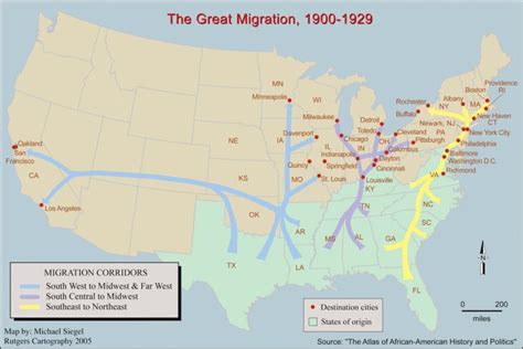 A Map Of The Migration Patterns Of African Americans From 1900 To 1929