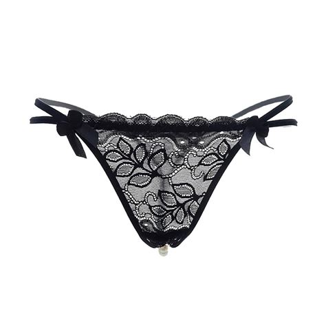 Bazyrey Lingerie For Women Sexy Pendant Lady Pearl G String V String Women Panties Low Waist