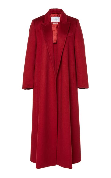 Max Mara Kriss Brushed Cashmere Maxi Coat In Red Lyst