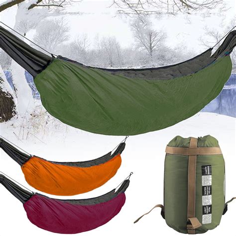 Camping Hammock Underquilt Outdoor Winter Down Warm Sleeping Bag Portable Folding Hammock Cover ...