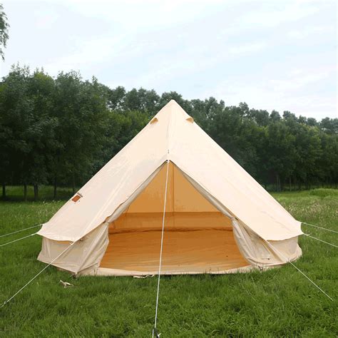 Unistrengh 4 Seasons 4m Waterproof Cotton Canvas Bell Tent With Stove Jack Glamping Tent For