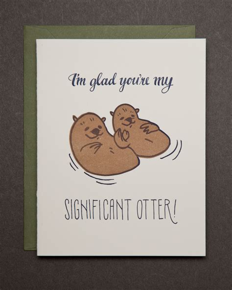 significant otter funny valentines cards valentine day cards valentine cards handmade