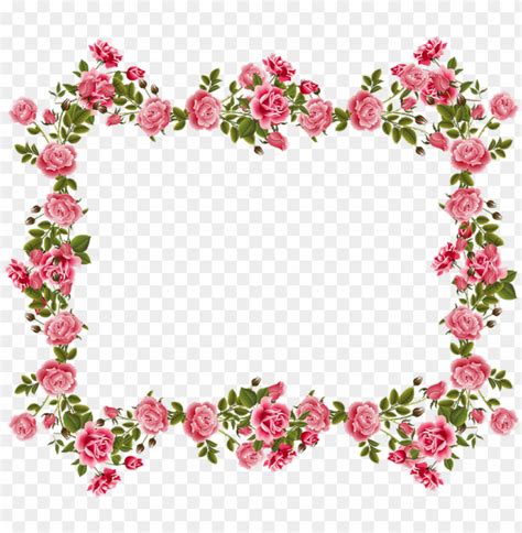 Borde De Flores Png Pink Flower Border Desi PNG Image With