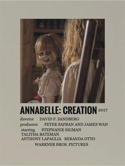 Annabelle Creation Movie Poster Annabelle Doll Story Annabelle