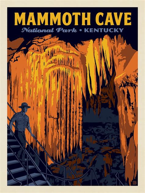 Mammoth Cave National Park Frozen Niagara Poster Travel Etsy