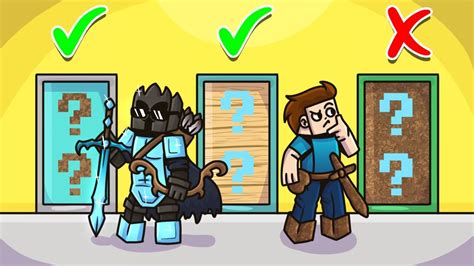 Choose The Secret Noob Vs Pro Lucky Block Door In Minecraft Lucky