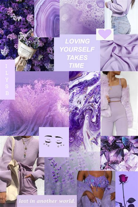 Lavender Aesthetic Mood Board Collage Pink Wallpaper Girly Purple