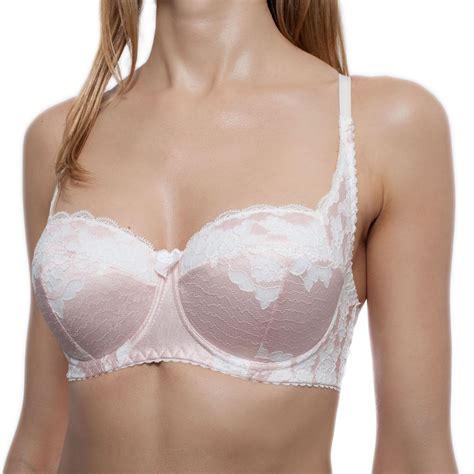 Bra By Fv Balconette Demi Lightly Padded Underwire Lace Balcony Half