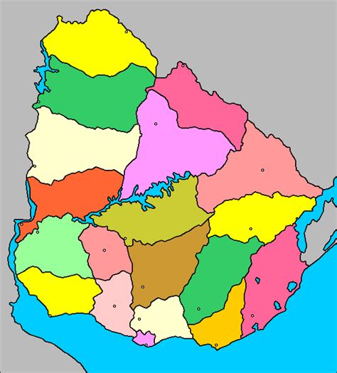 Mapa De Uruguay Con Nombres Departamentos Y Capitales 【para Descargar