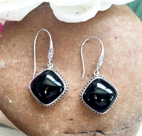 Black Onyx Earrings Onyx Earrings Gemstone Earrings Black