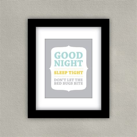Items Similar To Nursery Art Print Good Night Sleep Tight Dont Let