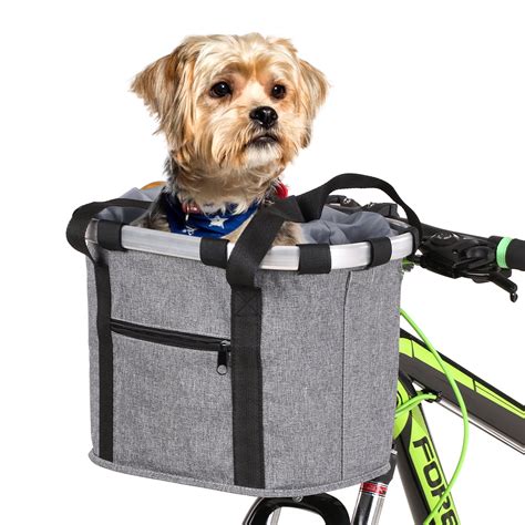 Bike Detachable Basket Bicycle Front Pet Carrier Canvas Front Bag