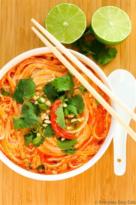 Thai Spicy Noodle Soup Vegetarian And Vegan Recipe