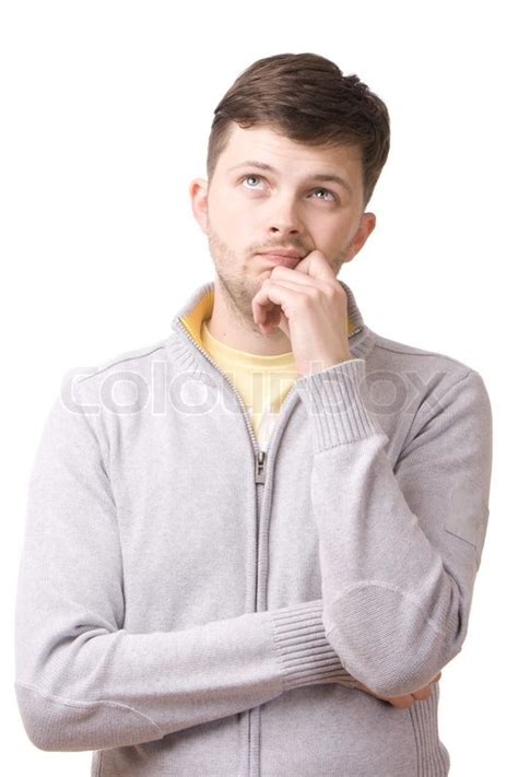 See thinking boy stock video clips. Young man thinking | Stock Photo | Colourbox