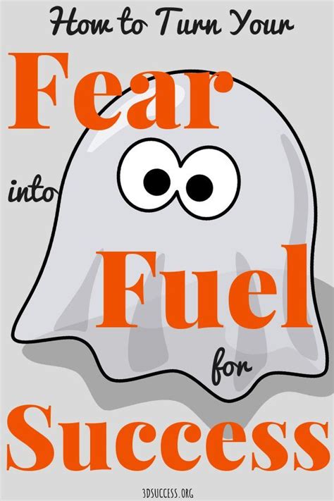 An Orange And White Poster With The Words Fear Fuel For Success