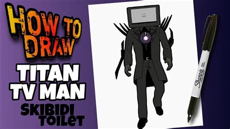 HOW TO DRAW TITAN TV MAN FROM SKIBIDI TOILET EASY STEP BY STEP