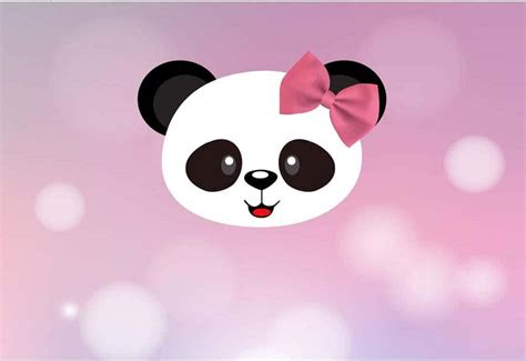 Download Girly Cute Panda Birthday Backdrop Wallpaper