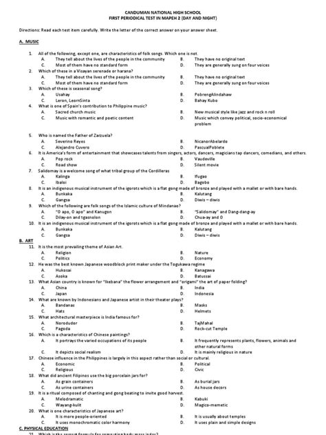 Music 6 quarter 4 week 5 6 musical texture leap grade 6 mapeh. mapeh 2 | Paintings | Wellness
