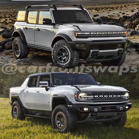 2021 Ford Bronco And Gmc Hummer Ev Swap Faces And It Looks Hilarious