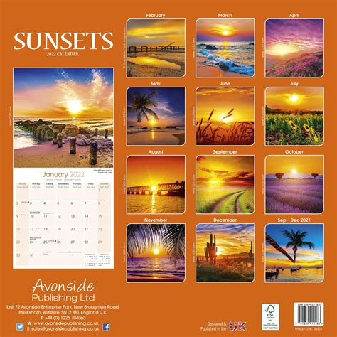 Sunsets Calendar Scenery Calendars Pet Prints Inc