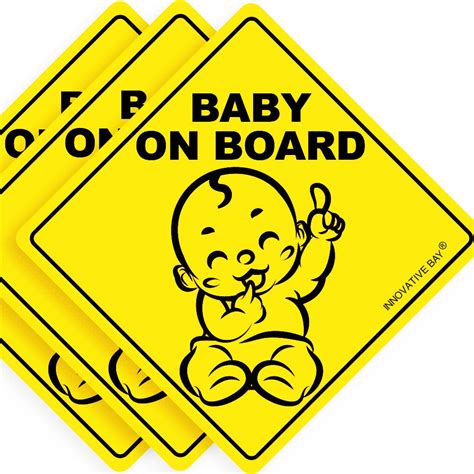 Buy 2023 Design Baby On Board Sticker Sign 3 Pack Baby Board Baby