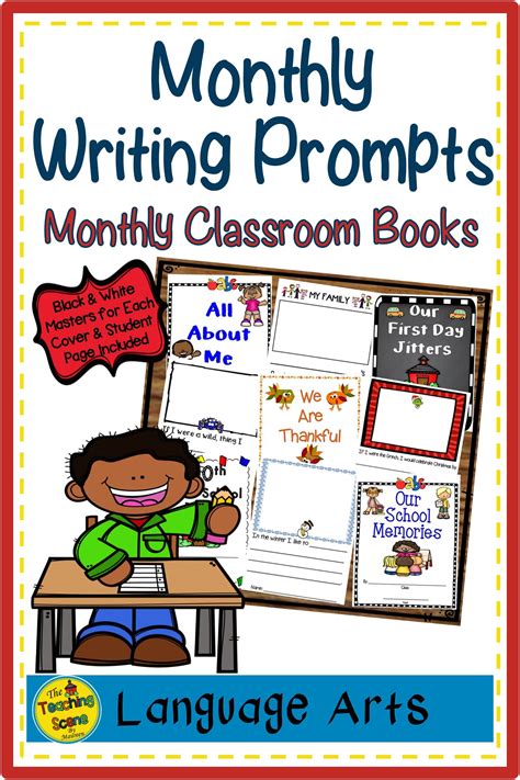 Monthly Writing Prompts With Classroom Book Covers Classroom Books