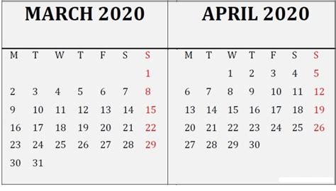 March April 2020 Calendar Management Sheet Free Printable Calendar