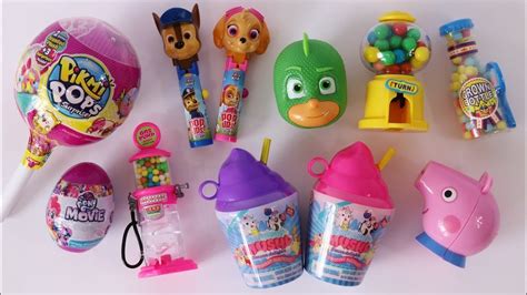 Toy Candy Dispensers Opening Pikmi Pops Lollipops Squishy Smoothie Cups