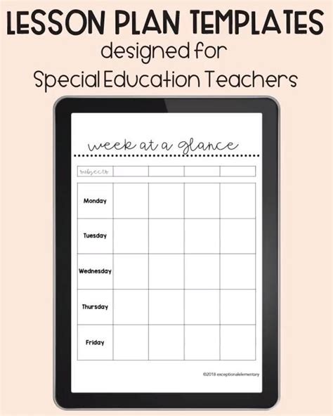 9 Lesson Planning Templates For Special Education Teachers Video