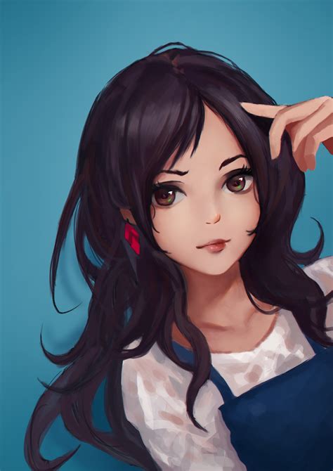 Wallpaper : anime girls, original characters, women, black hair, long