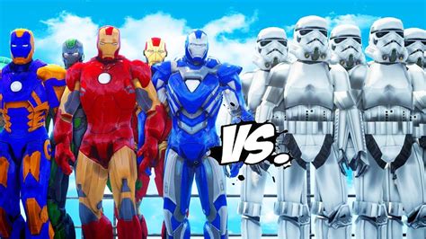 Iron Man Army Vs Stormtroopers Army Epic Battle Youtube