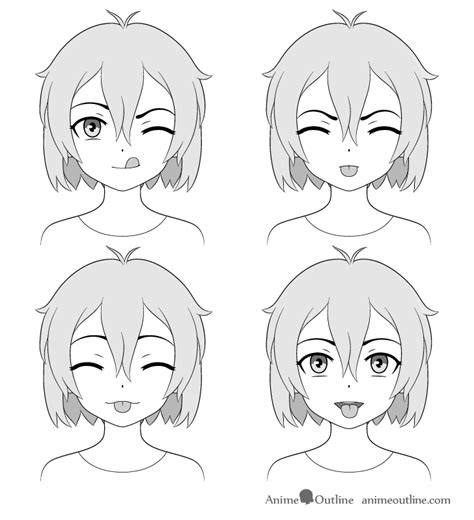How To Draw Anime Tongues Girl Sticking Tongue Out Vector