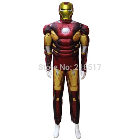 Iron Man Muscle Costume Ironman Superhero Onesies For Adult Costumes