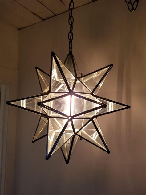 Large Leaded Glass Moravian Star Lighting Fixture At 1stdibs Vintage