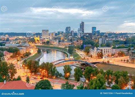 Vilnius Aerial View Of The City Stock Photo Image Of State Night