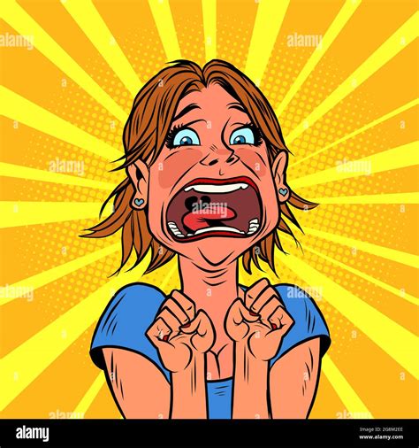 Screaming Woman In Despair Stock Vector Images Alamy