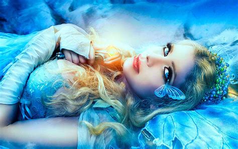 If you have your own one, just create an account on the website and upload a picture. Beautiful Blue Girl With Blue Eyes And Red Lips Fantasy Art Desktop Wallpaper Hd Resolution ...