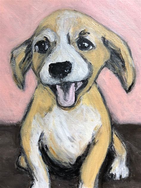 Cute Pup Painting Dogs Dog Painting Puppy Painting Etsy