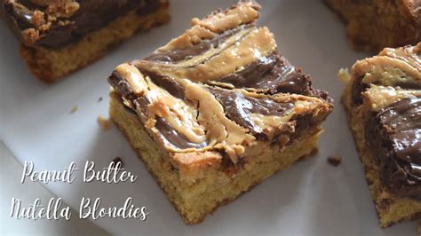 Peanut Butter Nutella Blondies Sundaebake Youtube