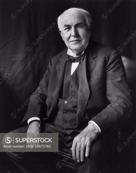 Thomas Alva Edison 1847 1931 American Inventor Half Length Seated