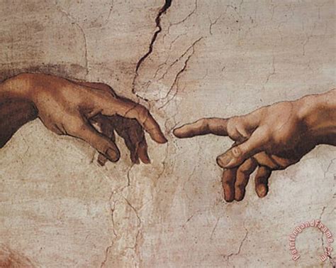 Customizable Michelangelo Creation Of Adam Hands Canvas Embroidery