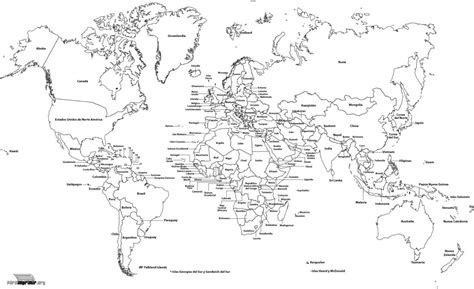 Mapamundi En Blanco Mapamundi Mapamundi Con Nombres Planisferio Con Nombres