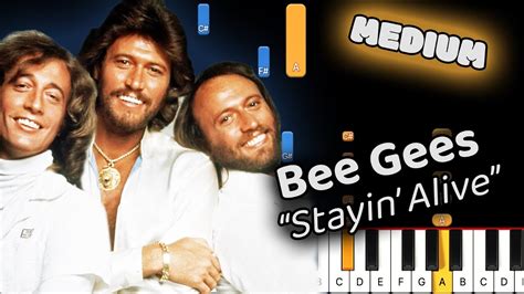 Bee Gees Stayin Alive Piano Tutorial Medium Beegees Youtube