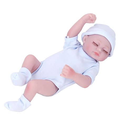 10 Inch Baby Doll Vinyl Body Lifelike Sleeping Doll Cute Bath Dolls