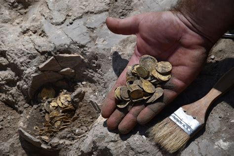 Stash Of Pure 24 Karat Gold Coins Unearthed In Israel Live Science