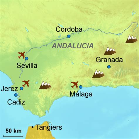 Andalucia Map Pictures And Information Map Of Spain Pictures And Images